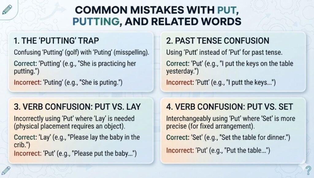 Common Mistakes With Put, Putting, and
Related Words