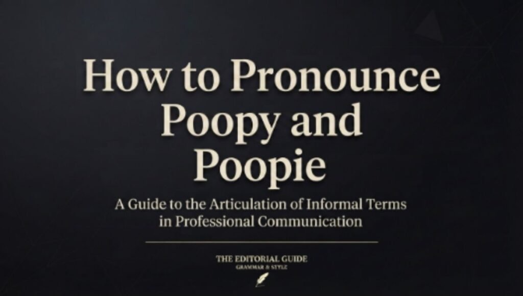 How to Pronounce Poopy and Poopie