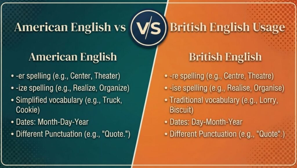 American English vs British English Usage