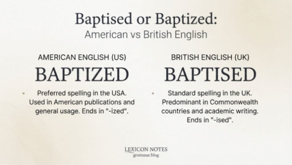 Baptised or Baptized: American vs British English