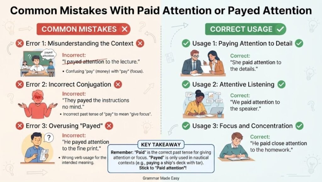 Common Mistakes With Paid Attention or Payed Attention
