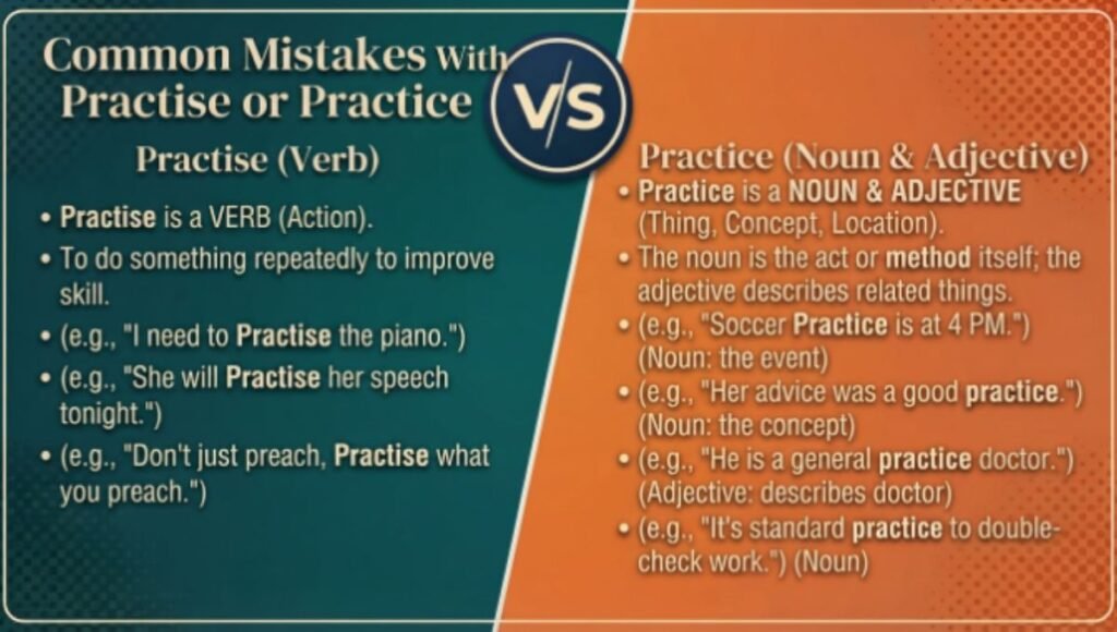 Common Mistakes With Practise or Practice