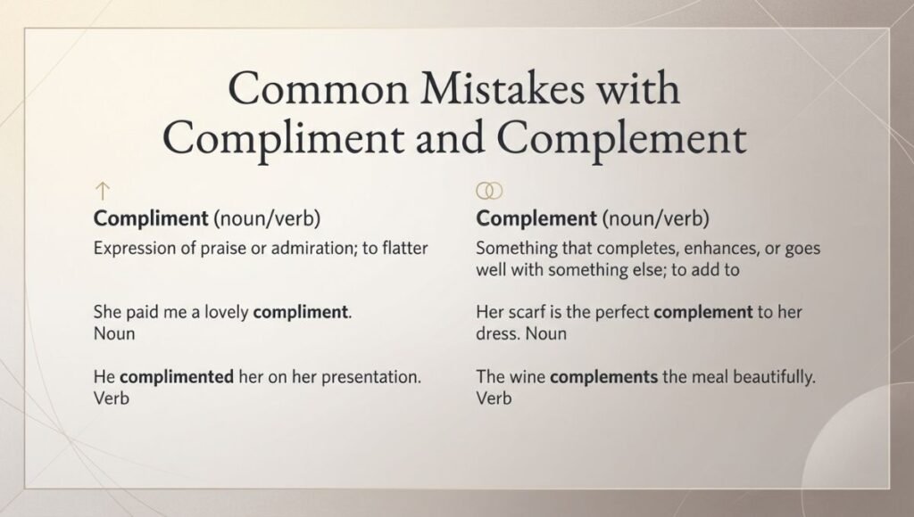 Common Mistakes with Compliment and Complement