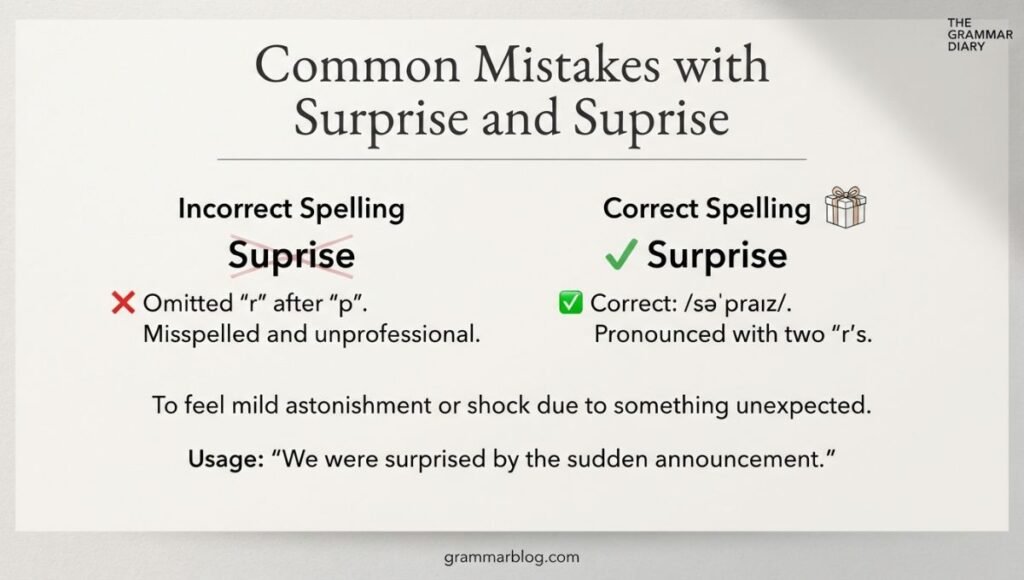 Common Mistakes with Surprise and Suprise