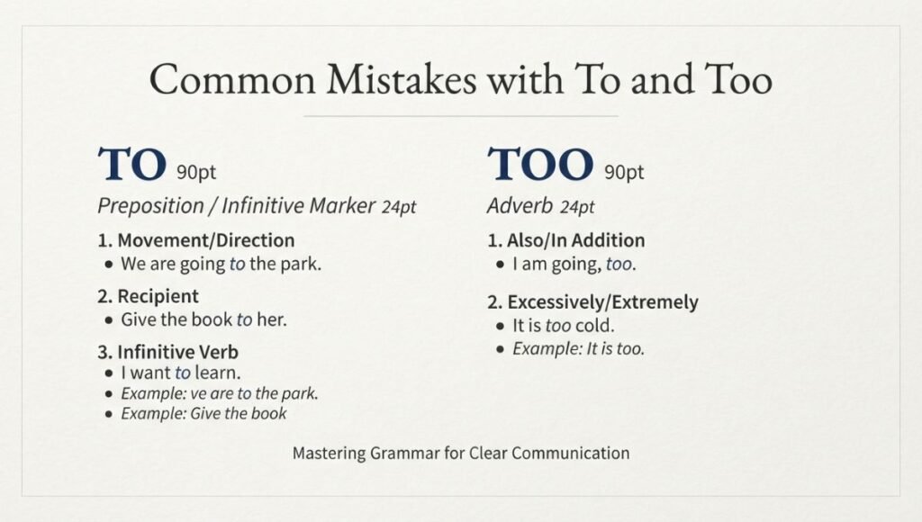 Common Mistakes with To and Too
