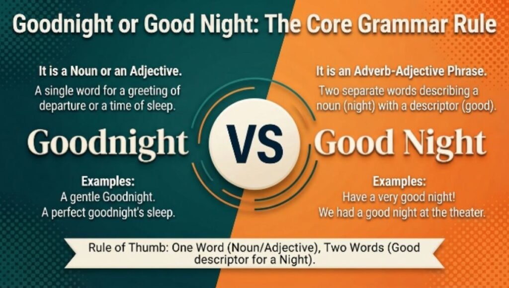 Goodnight or Good Night The Core Grammar Rule