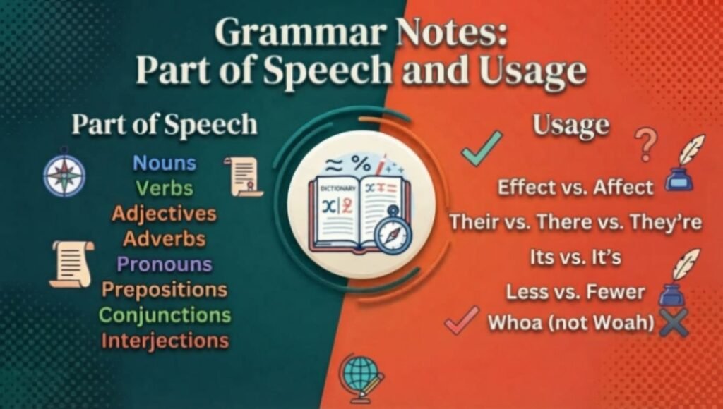 Grammar Notes: Part of Speech and Usage