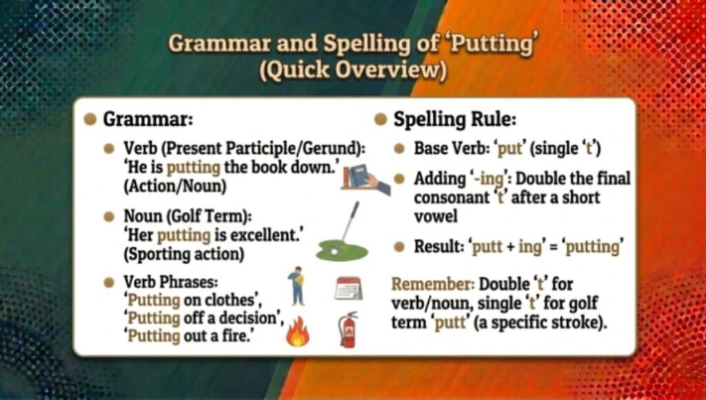 Grammar and Spelling of "Putting" (Quick Overview)
