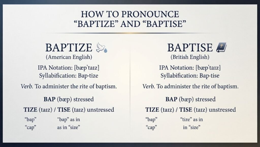 How to Pronounce Baptize and Baptise