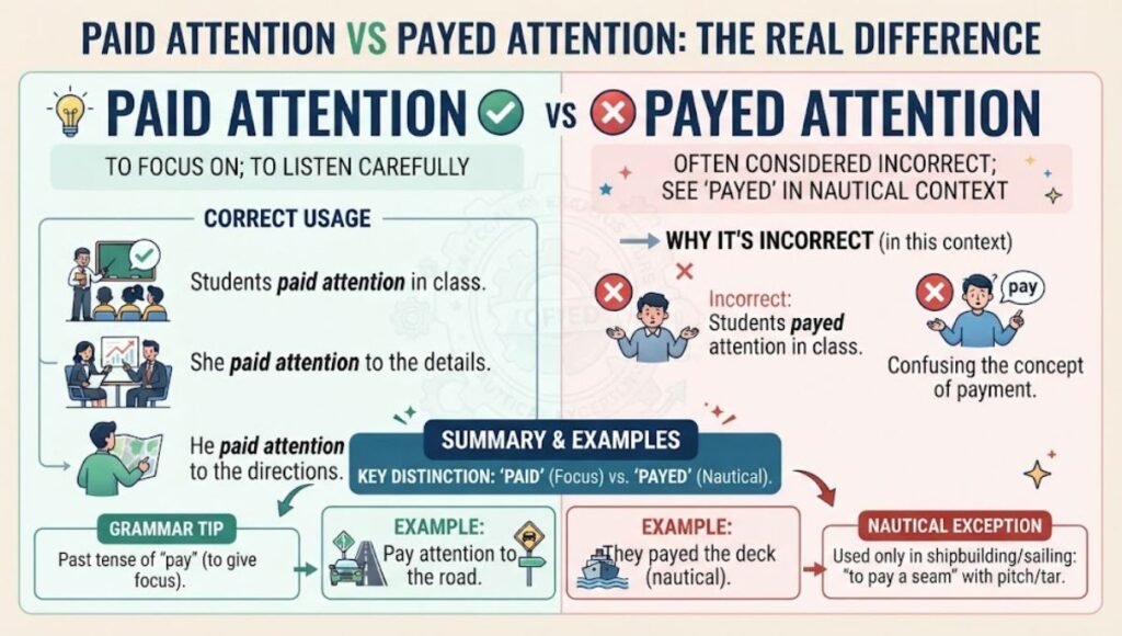 Paid Attention vs Payed Attention: The Real Difference
