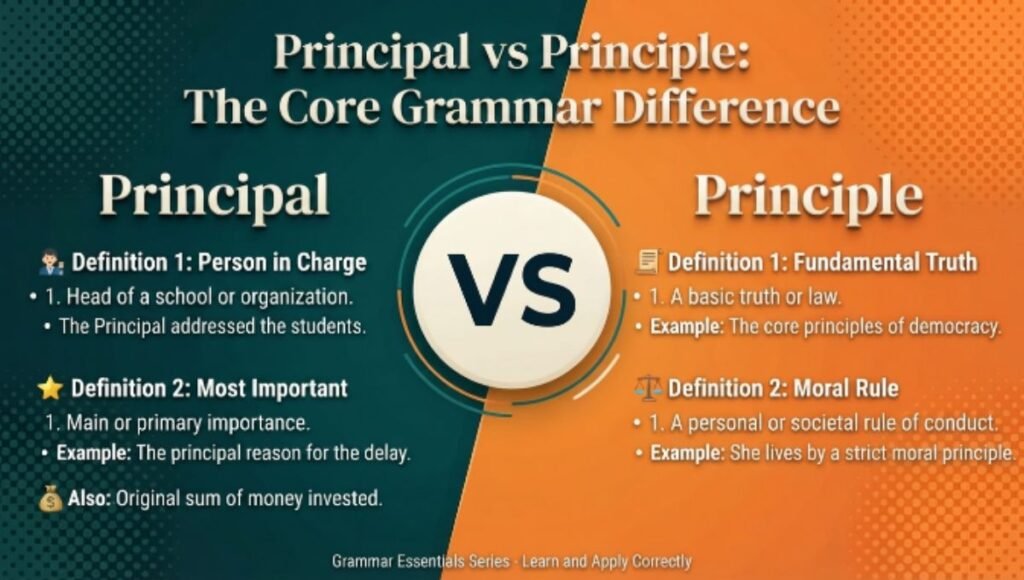 Principal vs Principle: The Core Grammar Difference