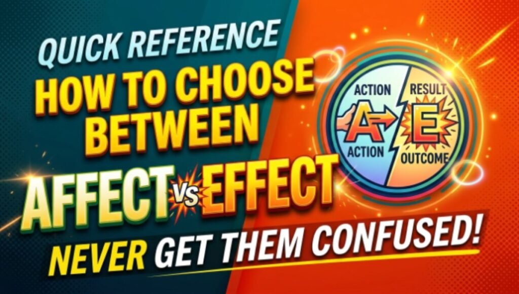 Quick Reference: How to Choose Between Affect vs Effect