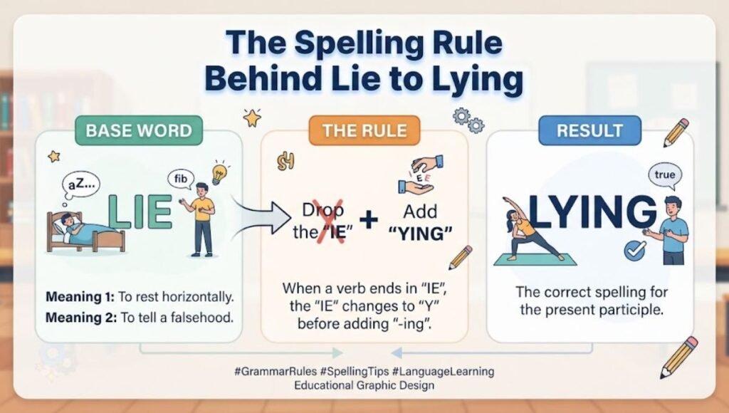 The Spelling Rule Behind Lie to Lying