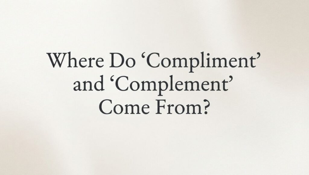 Where Do "Compliment" and "Complement" Come From?