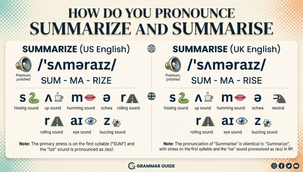 How Do You Pronounce Summarize and Summarise?