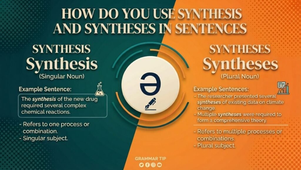 How Do You Use Synthesis and Syntheses in Sentences?